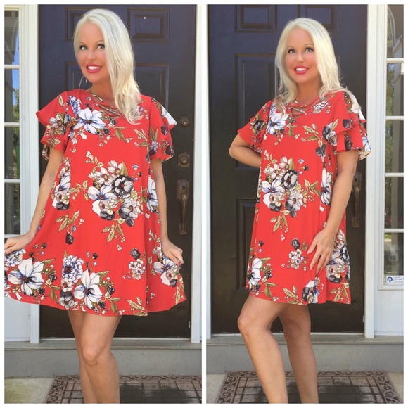 ❤️LAST 1! ❤️ Ruffle Criss Cross Swing Dress! - Picture 3 of 4